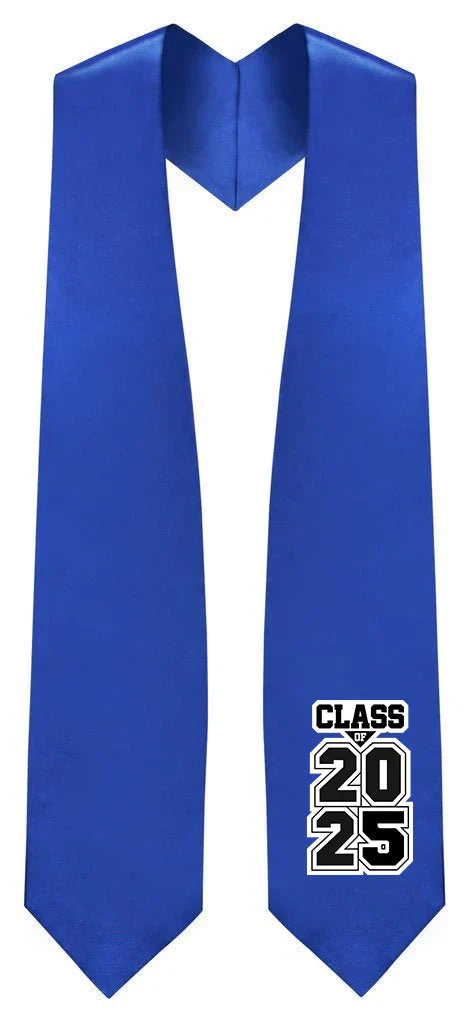 Class Of 2025 Graduation Sash - Silver 'Finally Graduated' Sash With Black Foil Letters For Senior Party