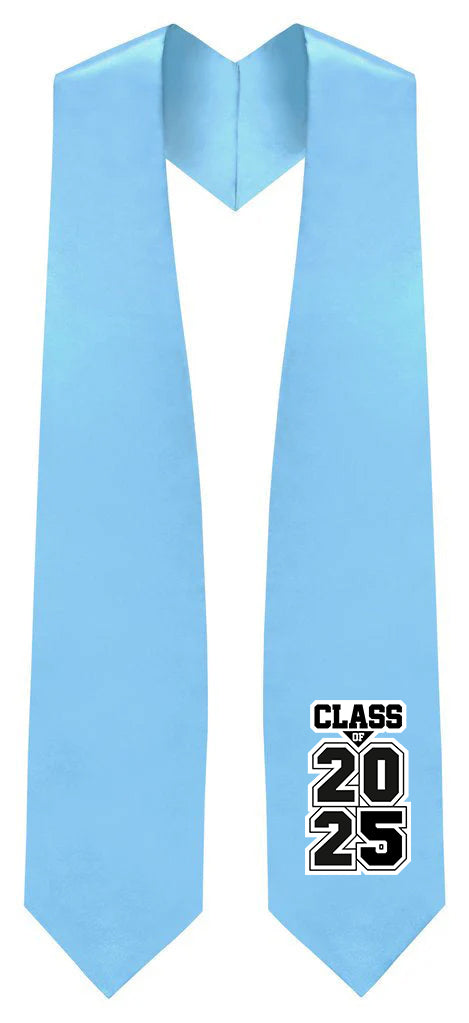 Light Blue "Class of 2025/2026" Graduation Stole