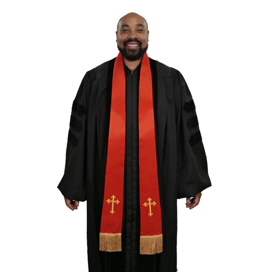 Red Satin Clergy Stole
