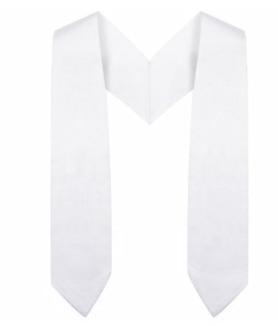 White Preschool & Kindergarten Graduation Stole - Stoles.com