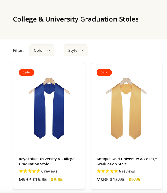 Different Types of University Graduation Stoles