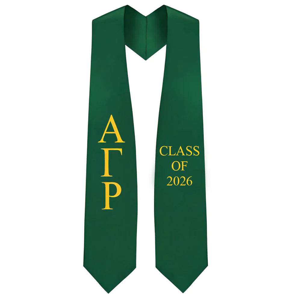Alpha Gamma Rho Greek Lettered Stole w/ Year