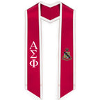 Alpha Sigma Phi Trimmed Greek Lettered Stole with Crest