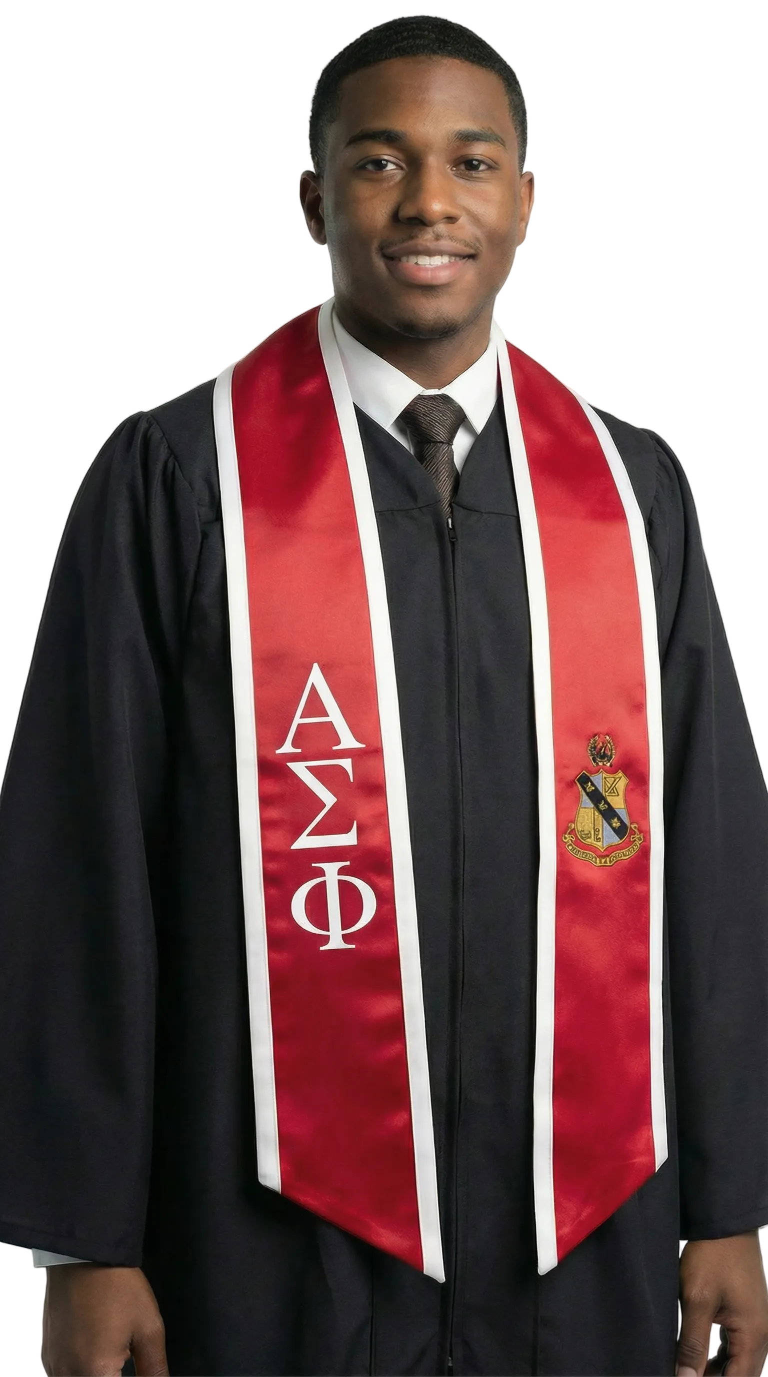 Alpha Sigma Phi Trimmed Greek Lettered Stole with Crest