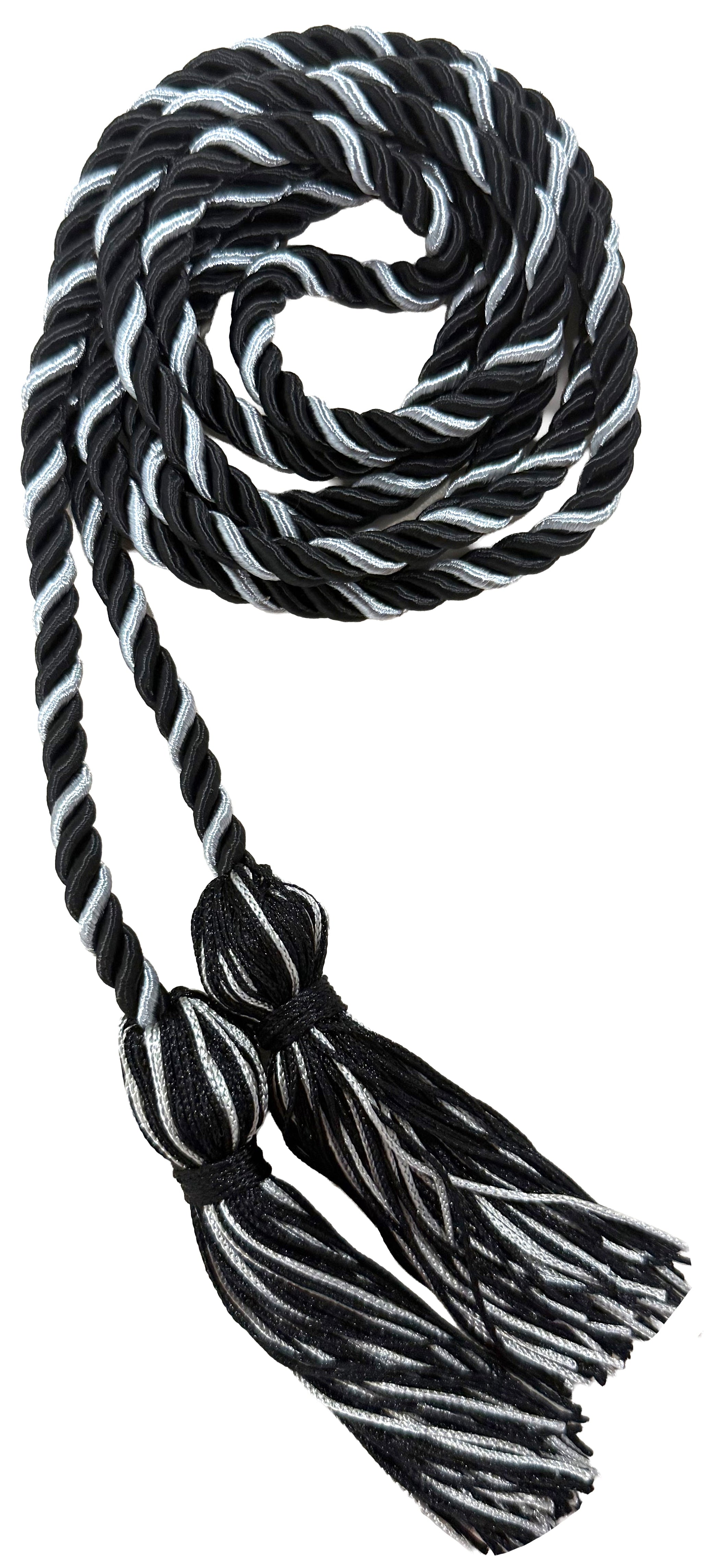 Black and Silver Two Color Graduation Honor Cord - Stoles.com