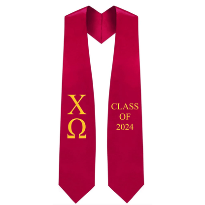 Chi Omega Greek Lettered Stole w/ Year
