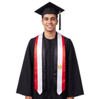 Egypt graduation stole with Egyptian flag design, graduation sash worn over a graduation gown