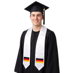 Germany embroidered flag patch graduation stole, German flag patch sash worn over a graduation gown