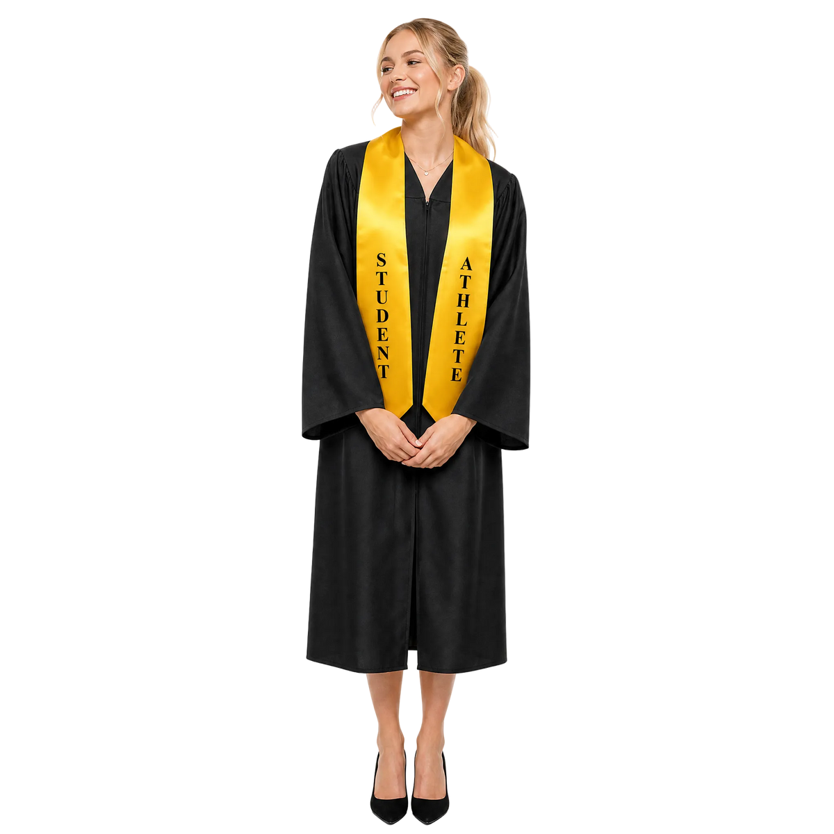Gold Student Athlete graduation stole, student athlete graduation sash for commencement