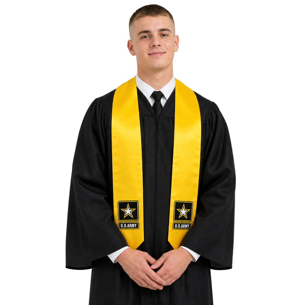 Gold U.S. Army graduation stole for military graduates