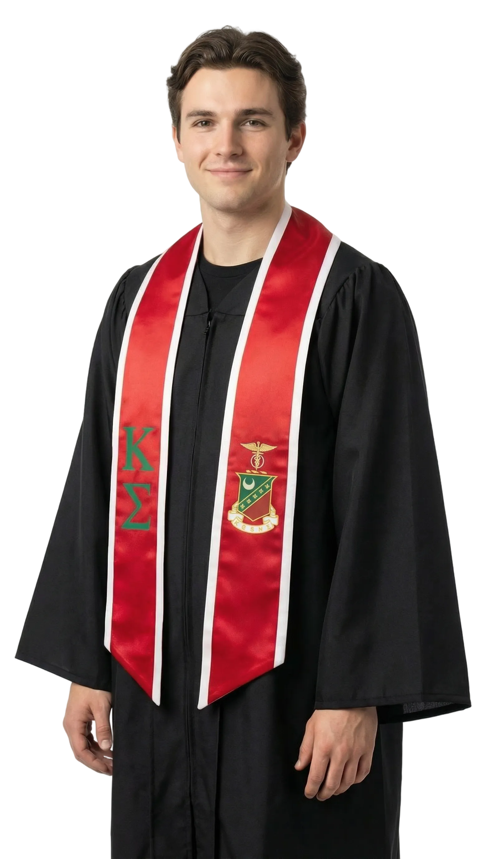 Kappa Sigma Trimmed Greek Lettered Graduation Stole w/ Crest
