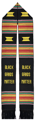 Black Grads Matter Handwoven Kente Cloth Graduation Stole