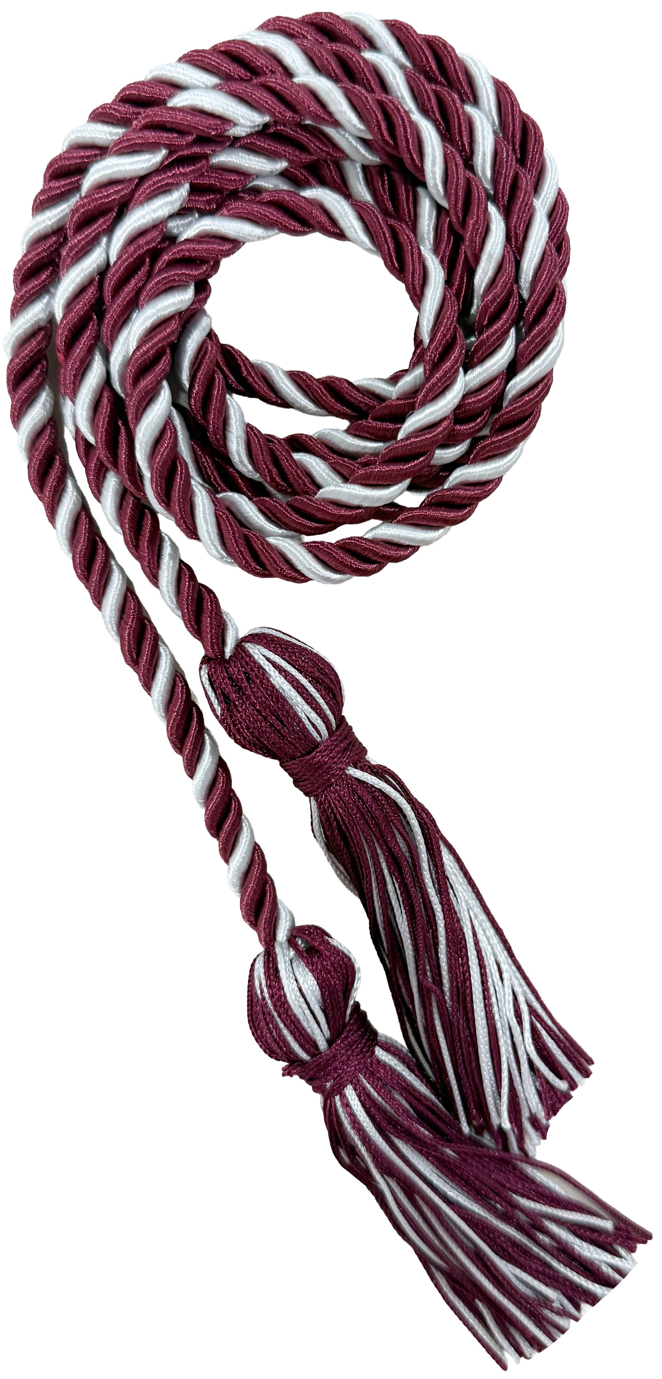 Maroon & White Two Color Graduation Honor Cord - Stoles.com