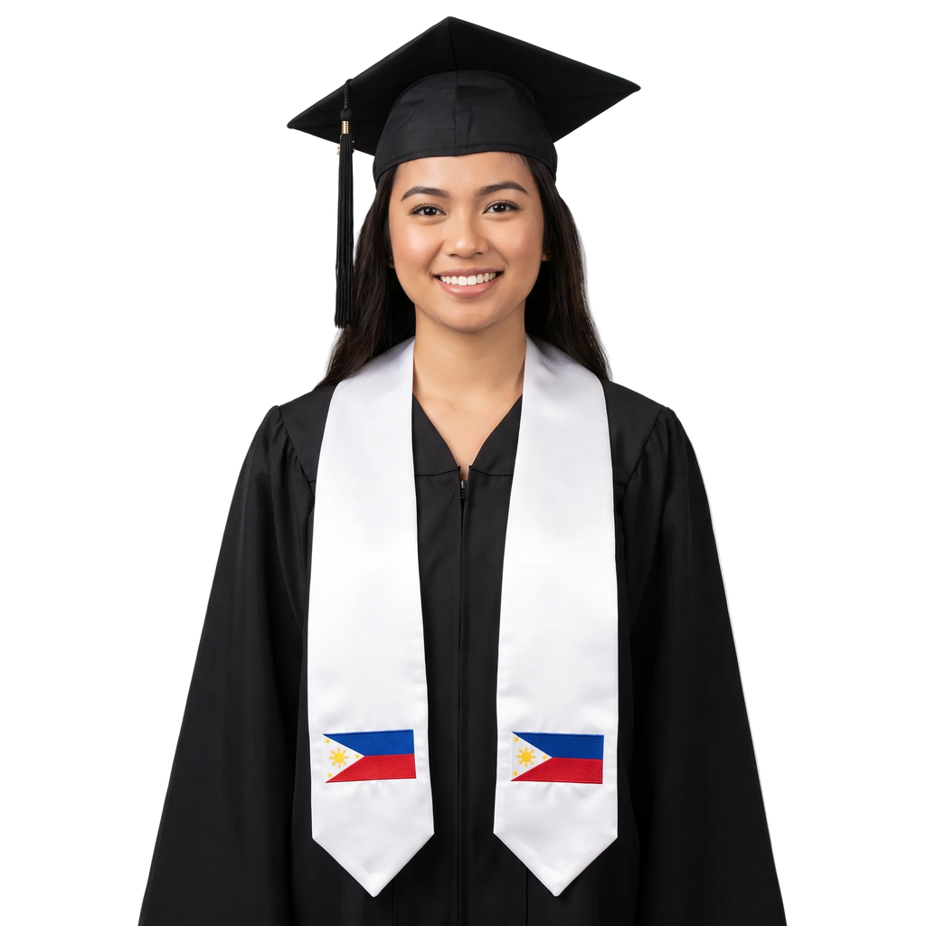 Philippines Embroidered Patch Stole - Filipino Flag Patch Sash