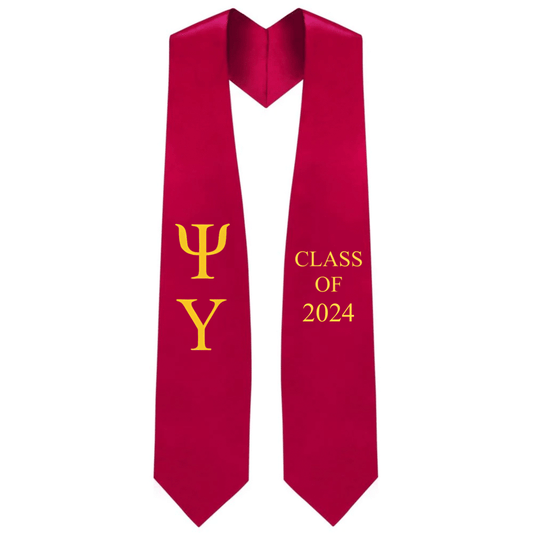 Psi Upsilon Lettered Stole w/ Year