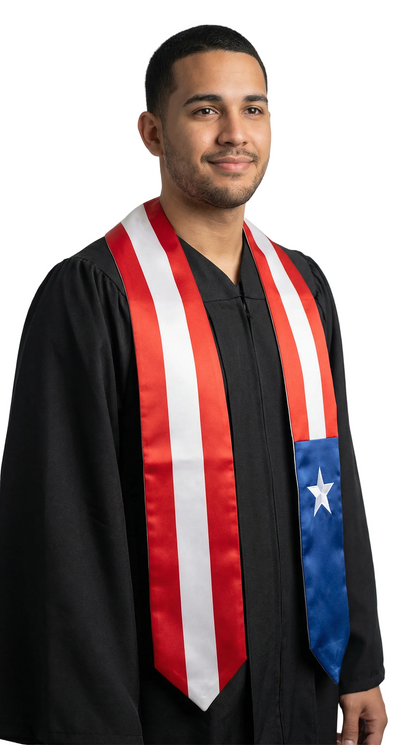 Puerto Rico Graduation Stole -  Puerto Rico Flag Sash
