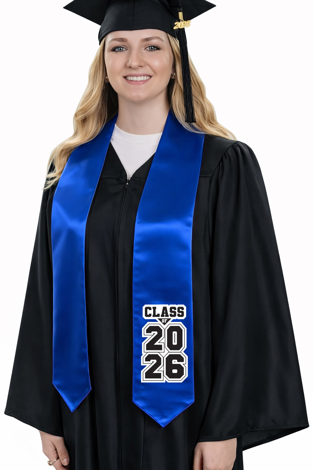 Royal Blue "Class of 2025/2026" Graduation Stole - Stoles.com