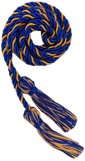 Royal Blue & Orange Two Color Graduation Honor Cord - Stoles.com
