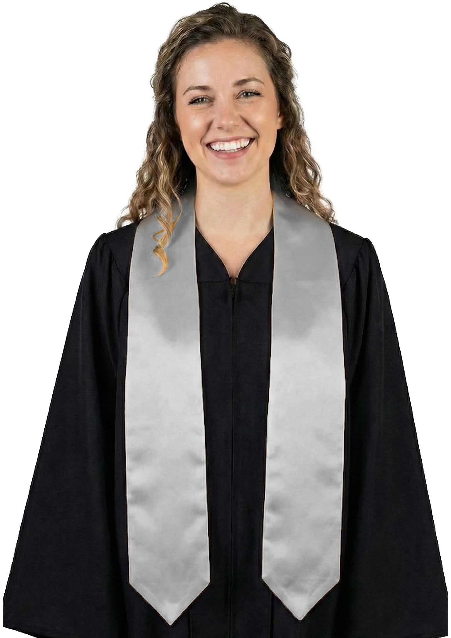 Silver High School Graduation Stole - Stoles.com