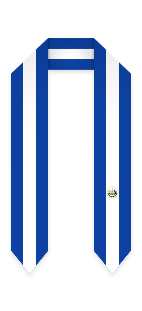 El Salvador Graduation Stole - El Salvadorian Flag Sash - Stoles.com