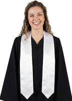 White High School Graduation Stole - Stoles.com