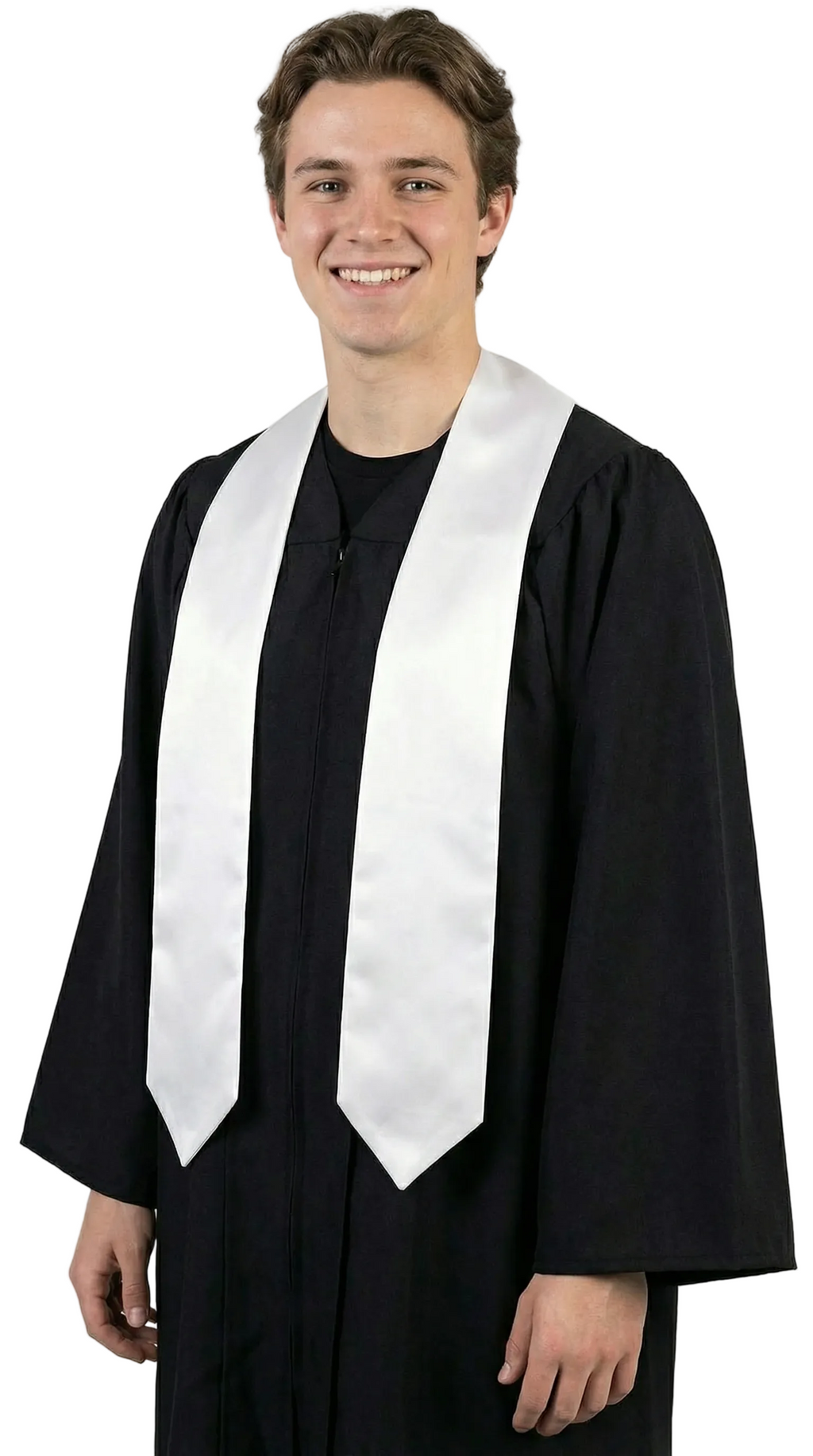 White Graduation Stole - Stoles.com