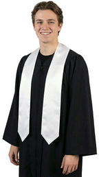 White Graduation Stole - Stoles.com