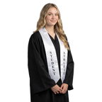 White Student Athlete graduation stole, student athlete graduation sash for commencement

