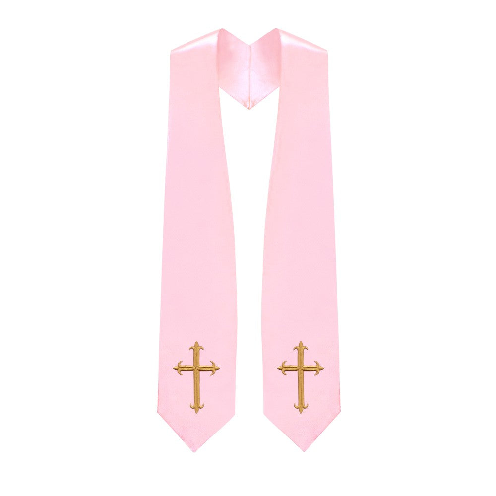 Pink Choir Stole with Crosses - Stoles.com