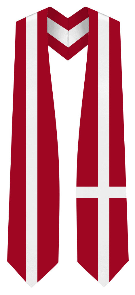 Denmark Graduation Stole - Denmark Flag Sash - Stoles.com