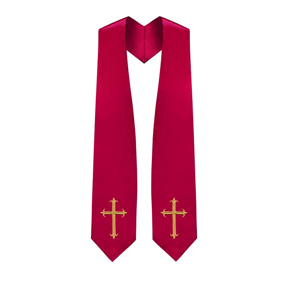 Red Choir Stole with Crosses - Stoles.com
