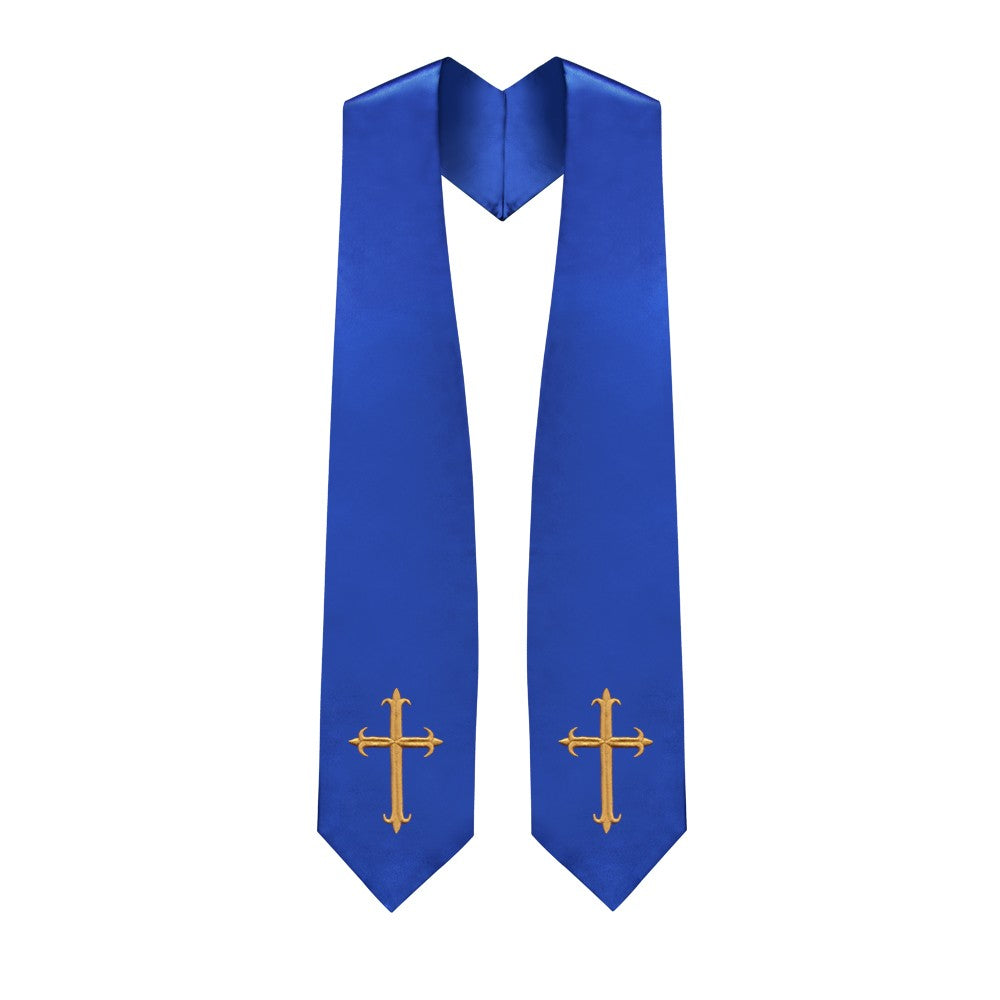 Royal Blue Choir Stole with Crosses - Stoles.com