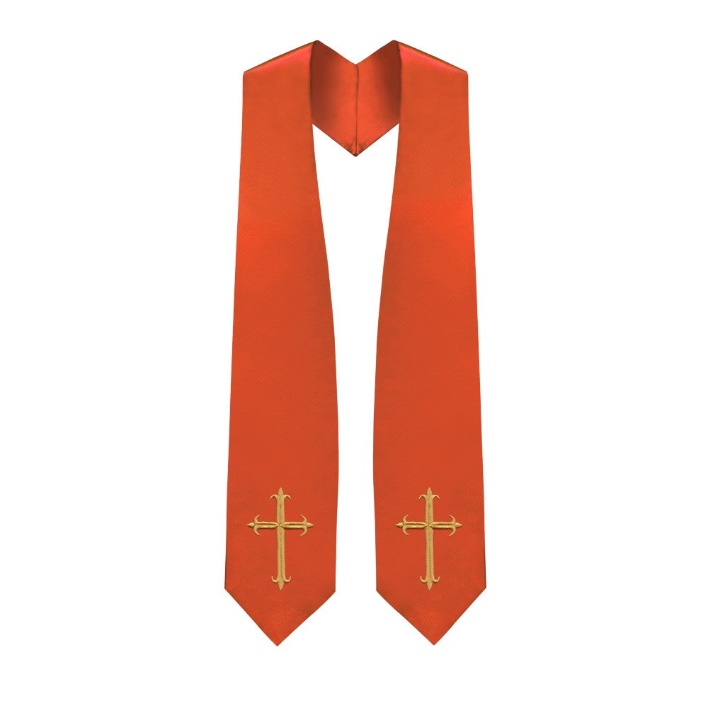 Orange Choir Stole with Crosses - Stoles.com