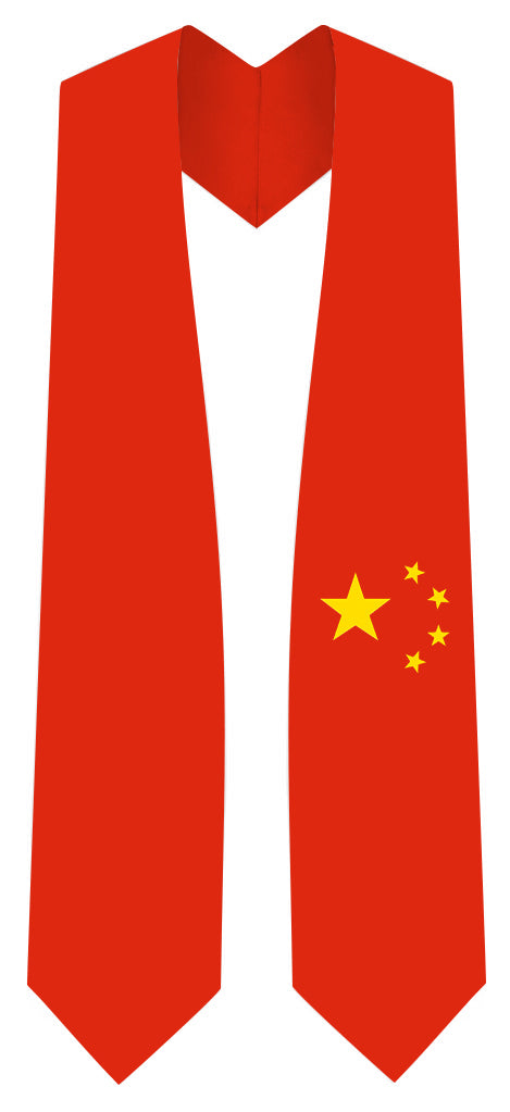 China Graduation Stole - China Flag Sash