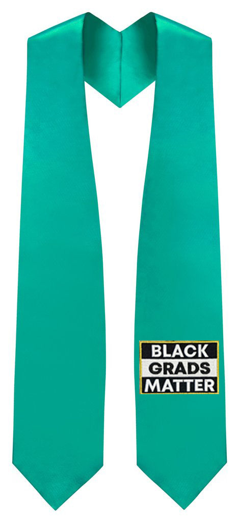 Emerald Green BLACK GRADS MATTER Graduation Stole - Stoles.com