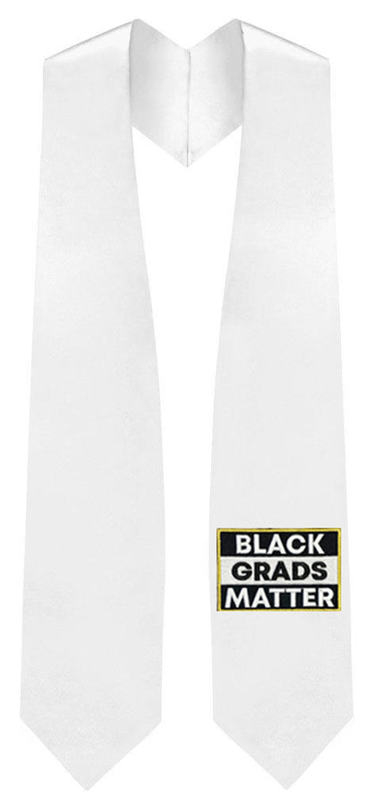 White BLACK GRADS MATTER Graduation Stole