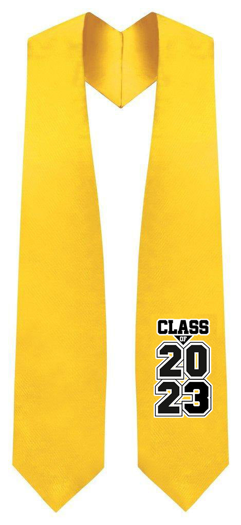 Gold "Class of 2023" Graduation Stole