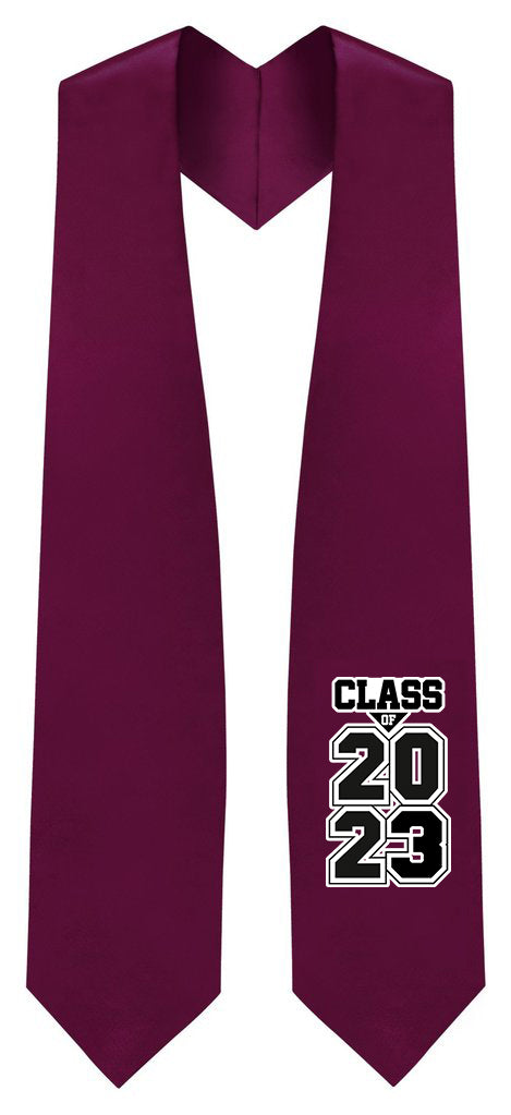 Maroon "Class of 2023" Graduation Stole