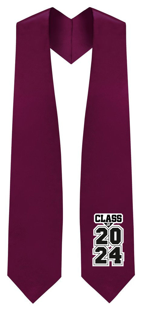 Maroon "Class of 2024" Graduation Stole