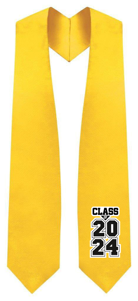 Gold "Class of 2024" Graduation Stole