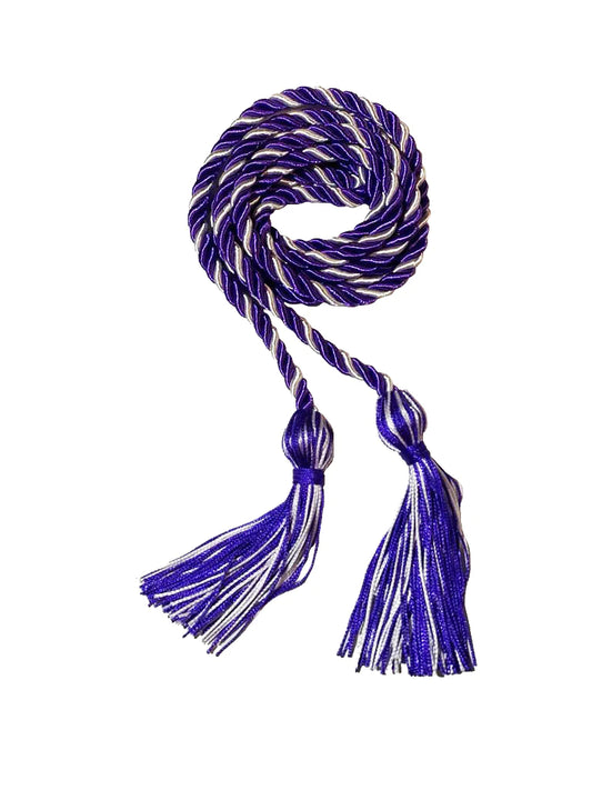 Purple and White Intertwined Graduation Honor Cord - College & High School Honor Cords