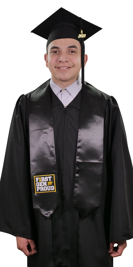 Black First Gen Proud Graduation Stole