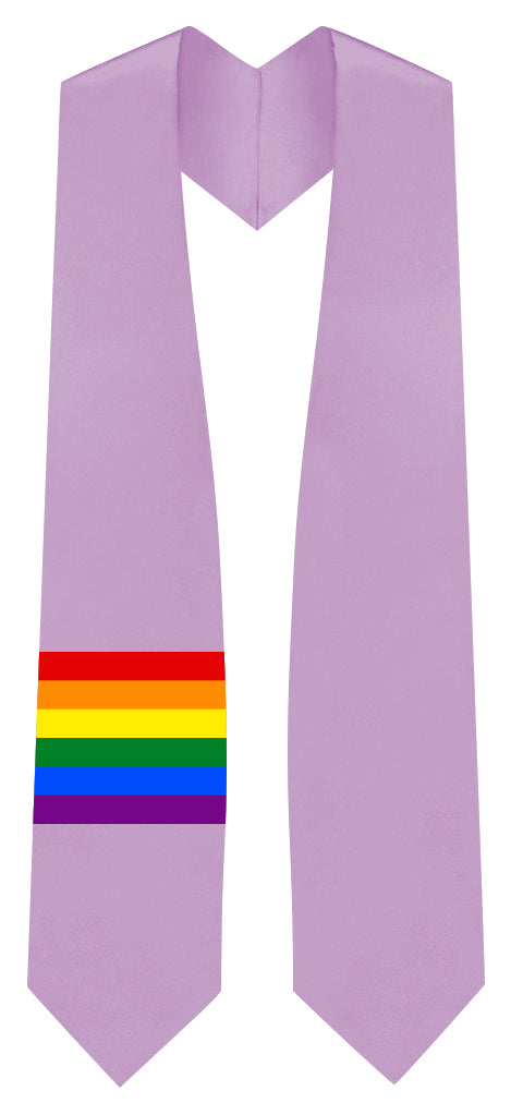 Rainbow LGBTQ Gay Queer Graduation Lavender Sash/Stole