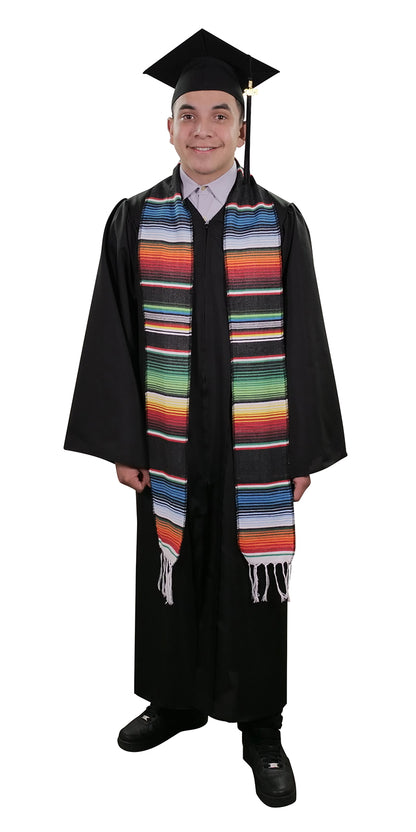 Black Mexican Serape Graduation Stole/Sash