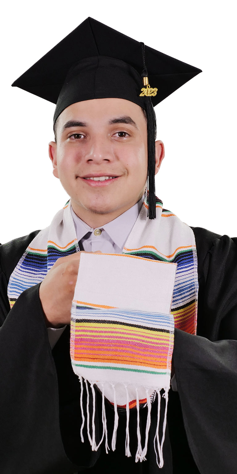 White Mexican Serape Graduation Stole/Sash