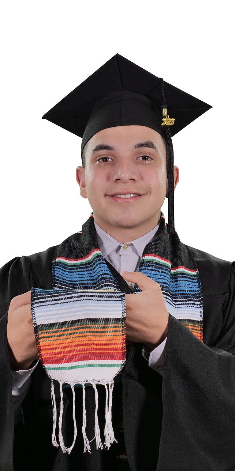 Black Mexican Serape Graduation Stole/Sash - Stoles.com
