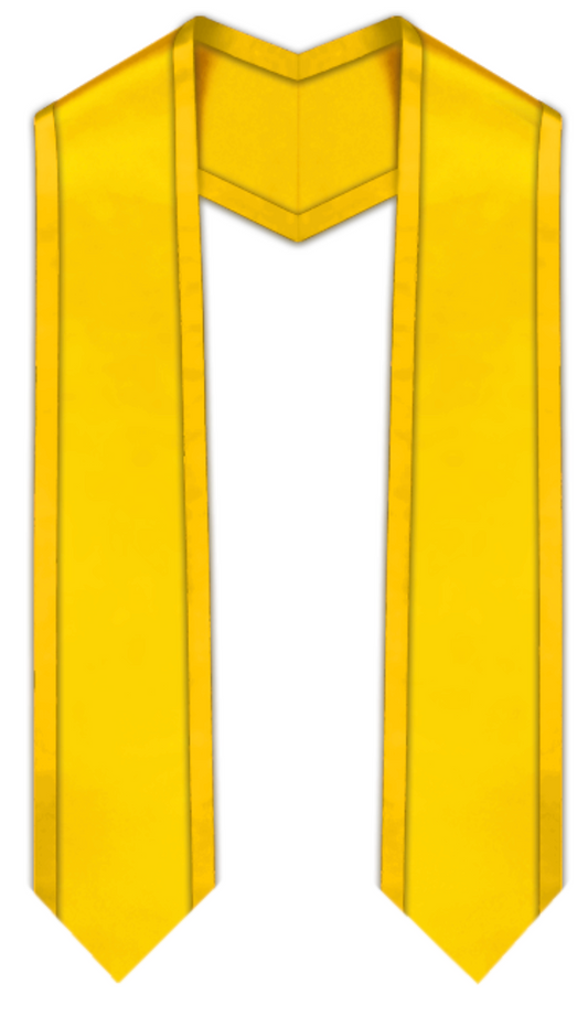Gold Pointed Graduation Stole with Gold Trim