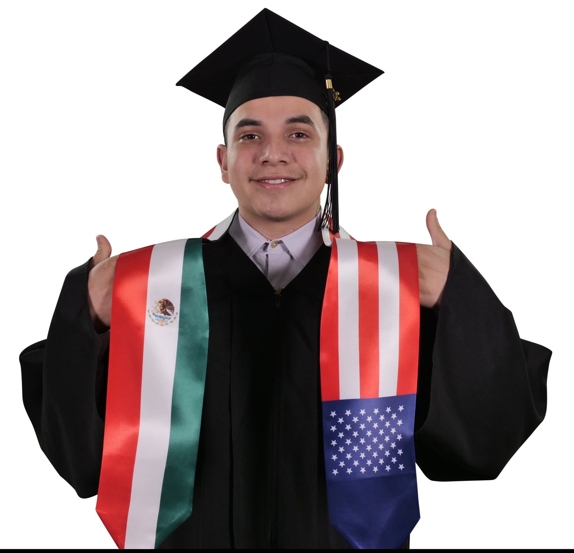 Mixed USA & Mexico Graduation Stole - Mixed USA & Mexico Flag Sash