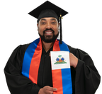 Haiti Graduation Stole -  Haiti Flag Sash - Stoles.com