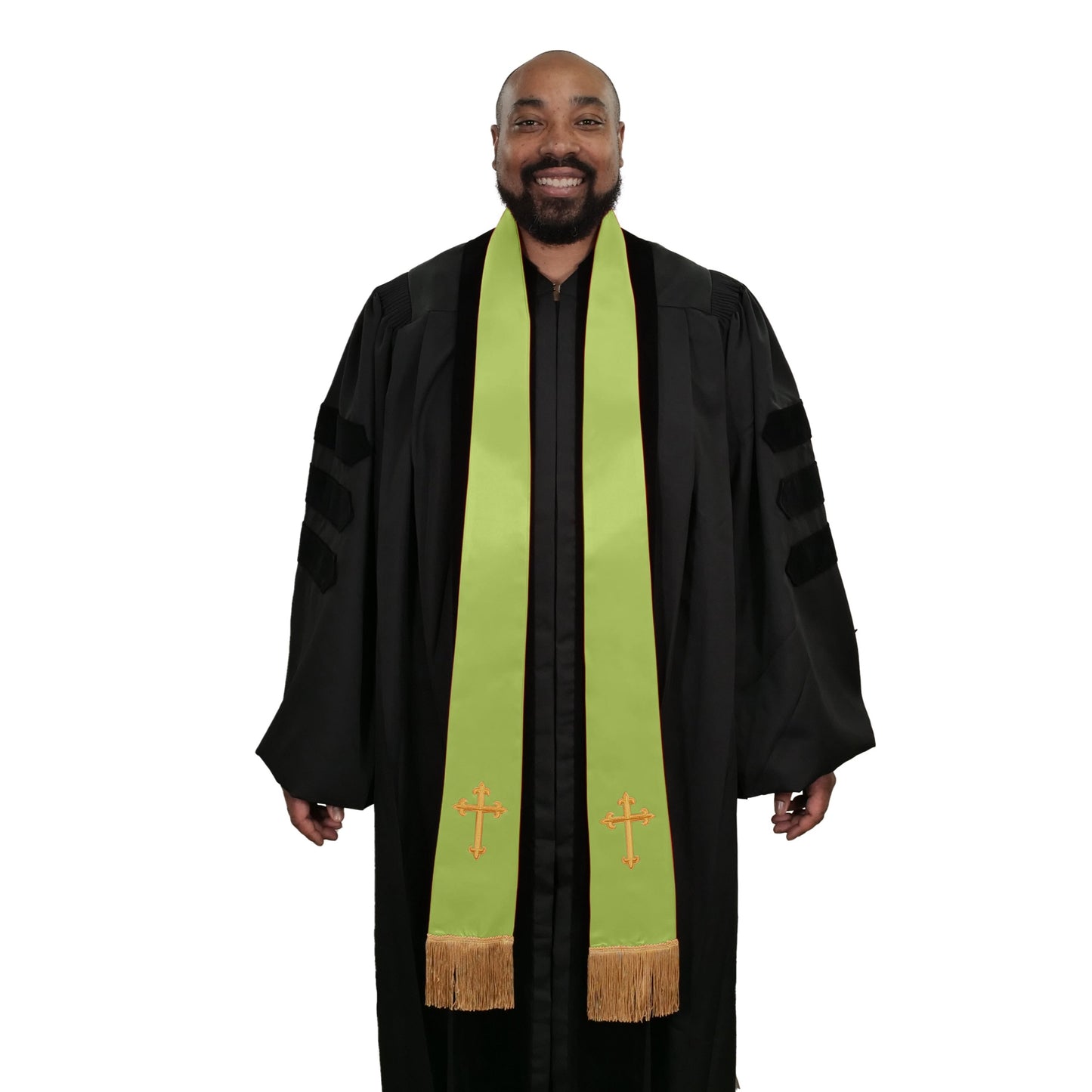 Olive Green Satin Clergy Stole